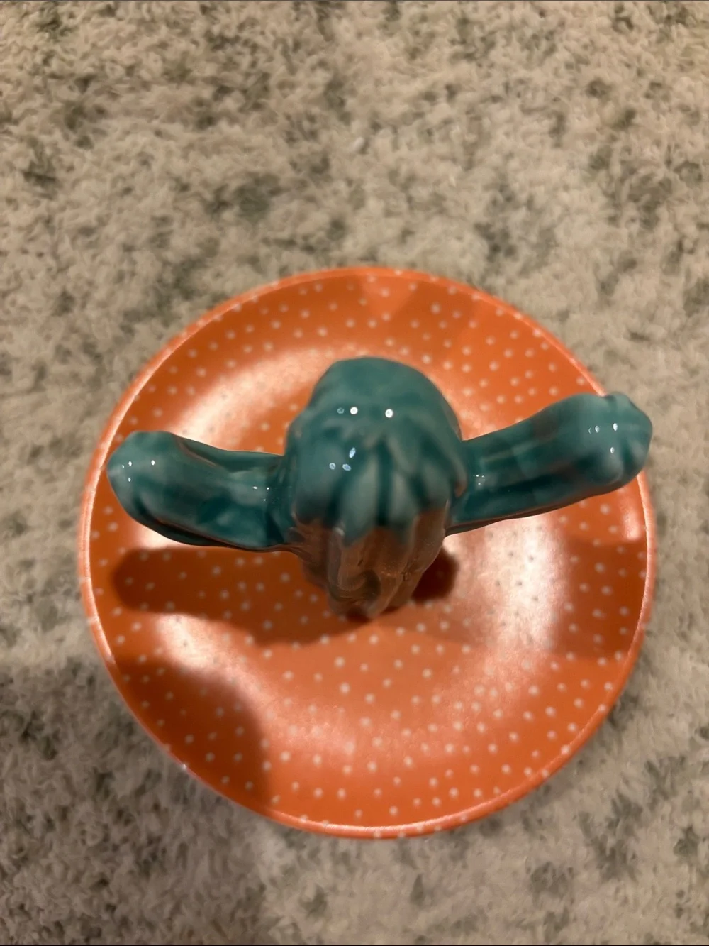 Southwest Ceramic Teal Cactus Ring Jewelry Trinket Dish NWT Sass & Belle 5x4”